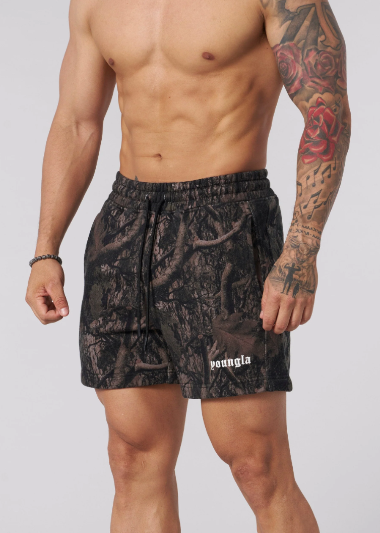 YoungLA Tree Camo Cotton Shorts